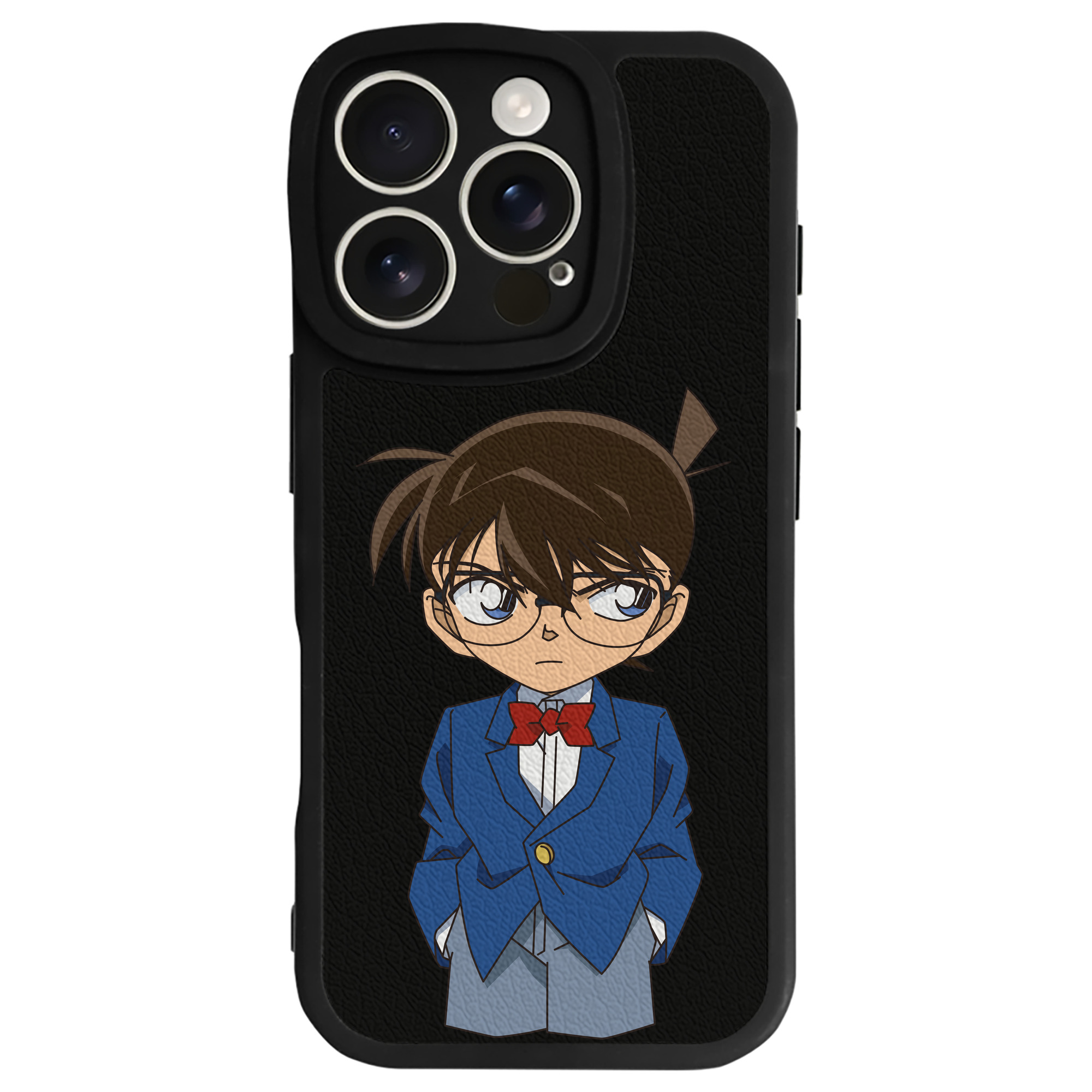 （画像用） 名探偵コナン 江戸川 コナン Detective Conan Conan Edogawa 【iPhone 16シリーズ対応】シリコンスマホケース（レザー調） 材質：シリコン